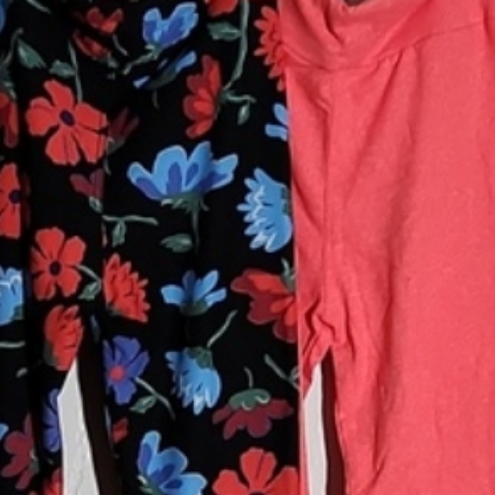 KIDS LLR 2 PACK XL Leggings One Floral One Solid Heathered
